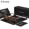 RBsunny Polarized Women Sunglasses Fashion Luxury Anti-UV400 Glasses Round Cat Eye Leopard Driving Ladies Shiopping Eyewear