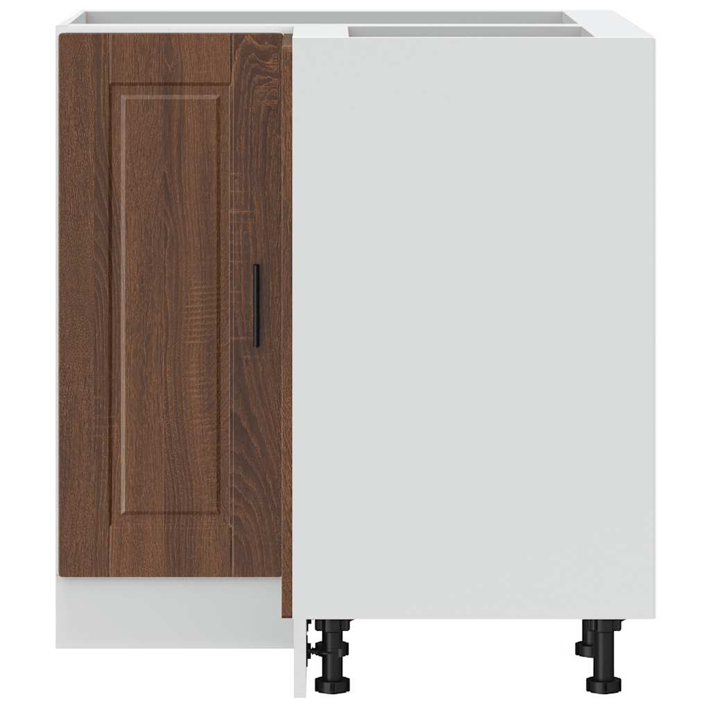 Kitchen Corner Base Cabinet Porto Brown Oak Effect Wood Based Panel