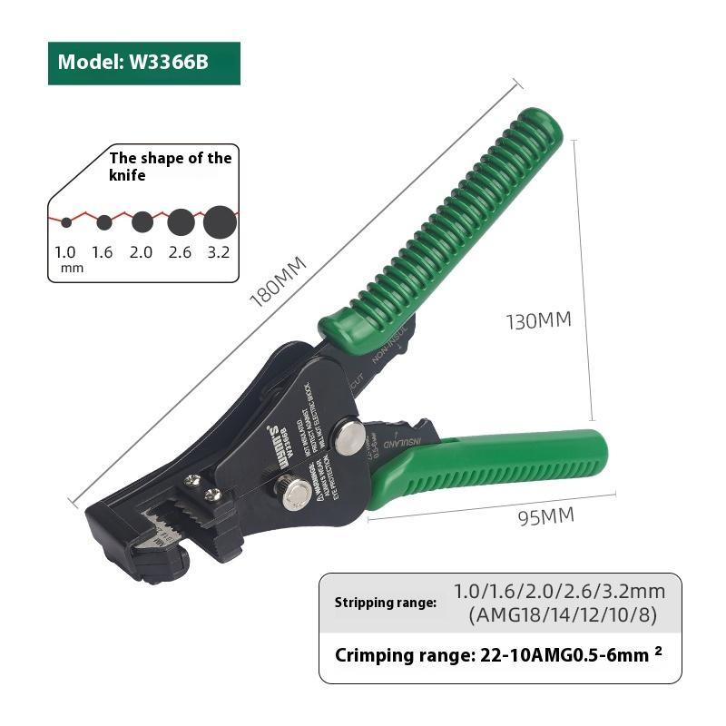 Многофункциональный инструмент для зачистки проводов, диапазон зачистки 0,8-8 мм AWG18-8 с обрезчиком нити и клеммами, обжимные клещи, инструменты электрика