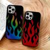 Огненный чехол для iPhone 17,16,15,14,13,12,11 Plus,Pro Max,XS,Цветная посеребренная внутренняя крышка
