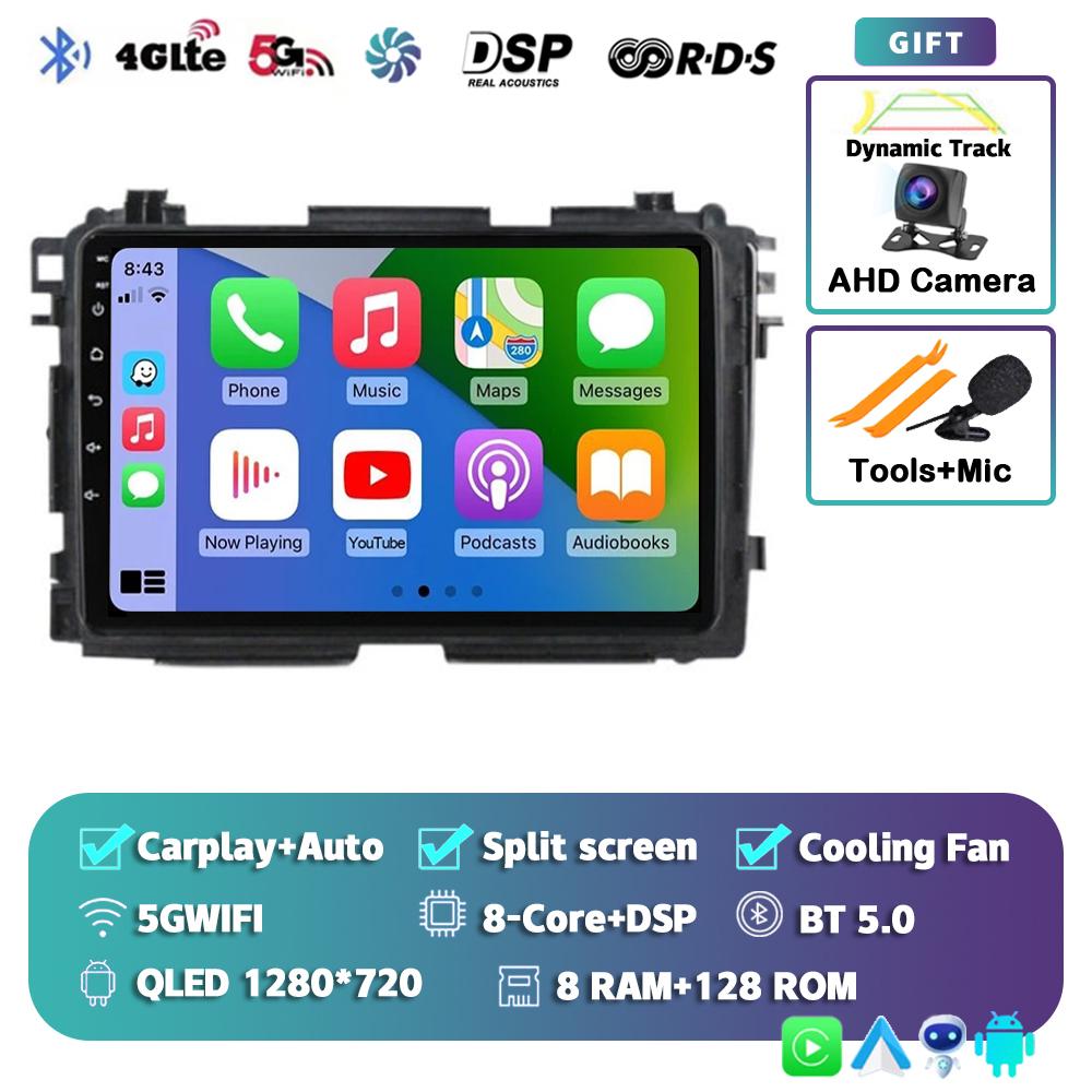 Android 14 Автомагнитола Carplay Auto для Honda HR-V HRV XRV Vezel 2013-2019 GPS Мультимедийный Видеоплеер Головное Устройство Камера 360 Стерео