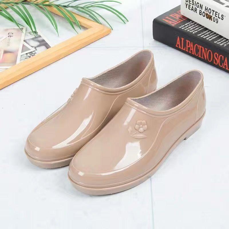 New Shallow Mouth Four-season Rain Shoes Women's Short Tube Non-slip Waterproof Shoes Low-top Work Rubber Shoes