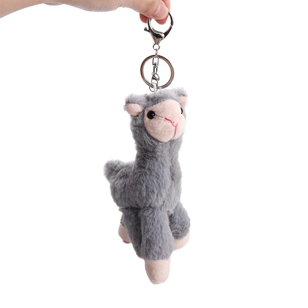 Backpack Accessory Plush Doll Pendant Handmade Key Trinket Sheep Key Ring Stuffed Toy Keychain Alpaca Keychain Animal Keyring