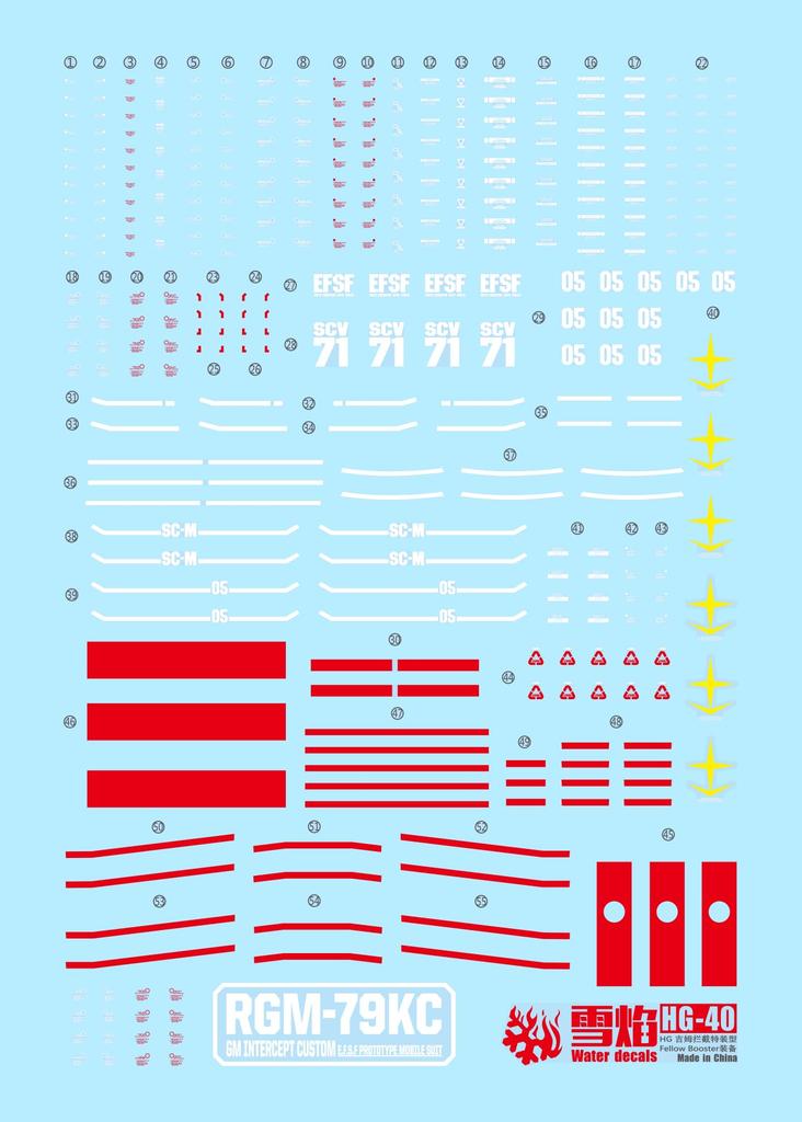 HG RG EG Robot MS Yukisha Detail Up Water Transfer Decal HG GM Intercept Custom Booster Fluorescence!! 1/144 (for 1/44 (Fellow Equipped) HG-40) [Item]