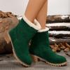 Faux Suede Thick Heels Snow Boots Women Winter Plus Size Short Plush Ankle Boots Woman  New Velvet Warm Short Booties Mujer