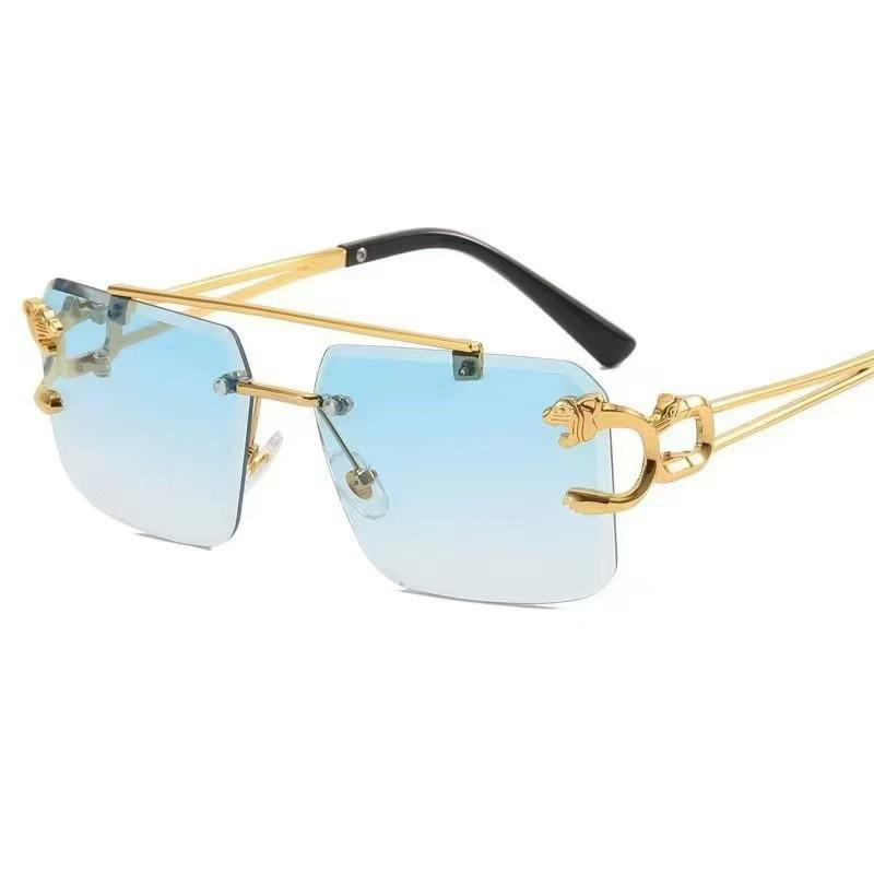 Унисекс Солнцезащитные очки в квадратной оправе с головой леопарда, Защита от УФ, Модные и Элитные