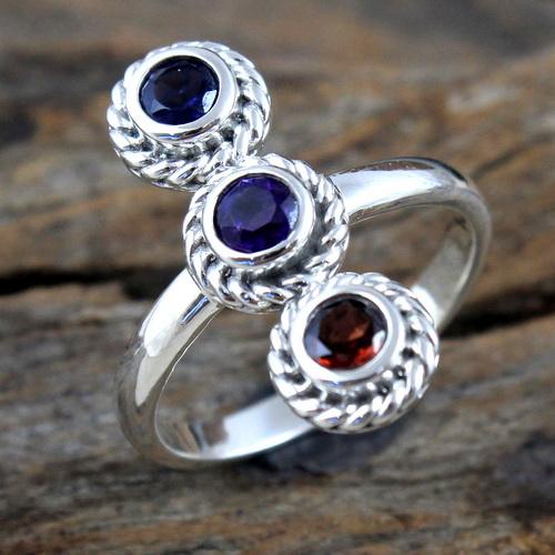 Кольцо с тремя камнями, ювелирные изделия ручной работы, серебро 925 пробы, серебряное кольцо, ювелирные изделия с драгоценными камнями