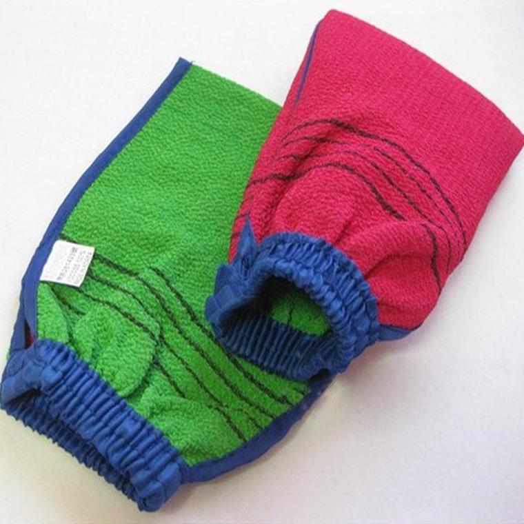 Корейские двусторонние отшелушивающие перчатки для ванны и скрабер для спины