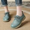 New Original Cow Leather Flats Women's Laced Up Oxford Shoes Woman Spring Luxury Loafers Ladies Moccasins Wide Toe Box Shoes