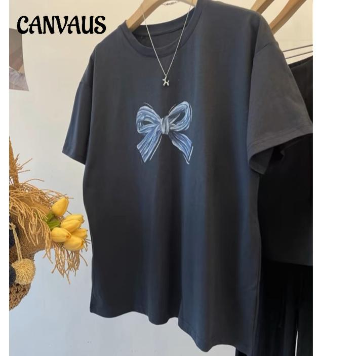 Женская свободная повседневная футболка с принтом, летний топ с короткими рукавами и открытыми плечами