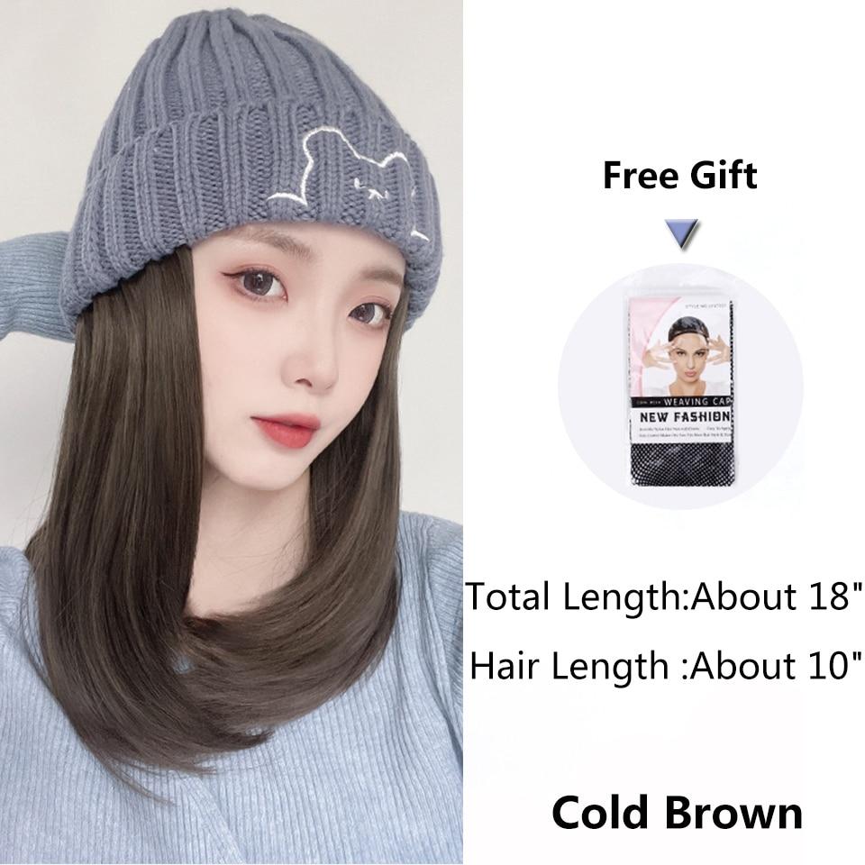 LUPU Берет-шляпа, парики для женщин, синтетический парик «боб», черная шляпа, парики, шапка с волосами, естественное соединение, термостойкие волосы