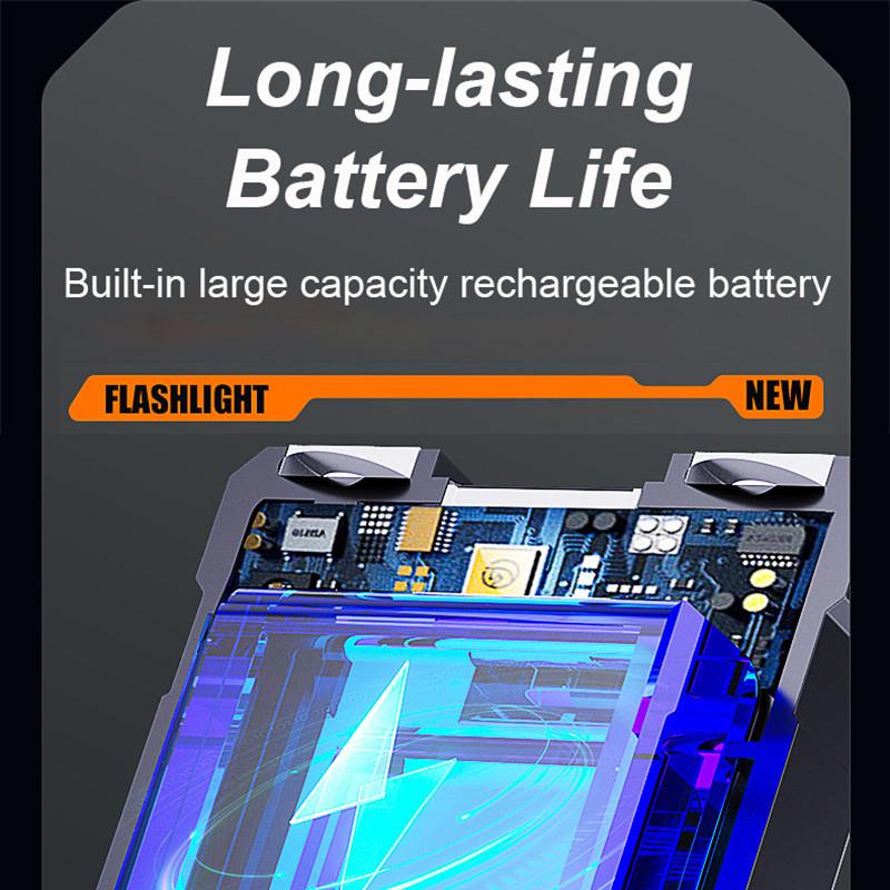 Mini LED Flashlight Outdoor Portable Magnetic Torch Lamp for Camping Fishing Walking Work Light with Red Warning Light