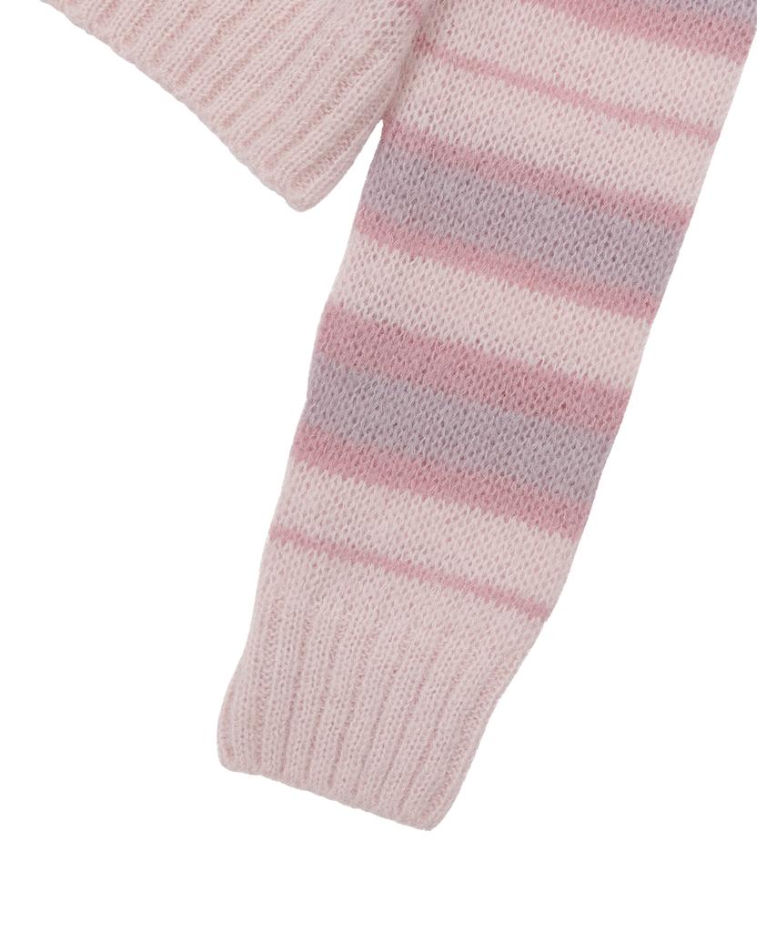 SUNDAY FRUIT MARKET Stripe Sun Knit Crew Pink