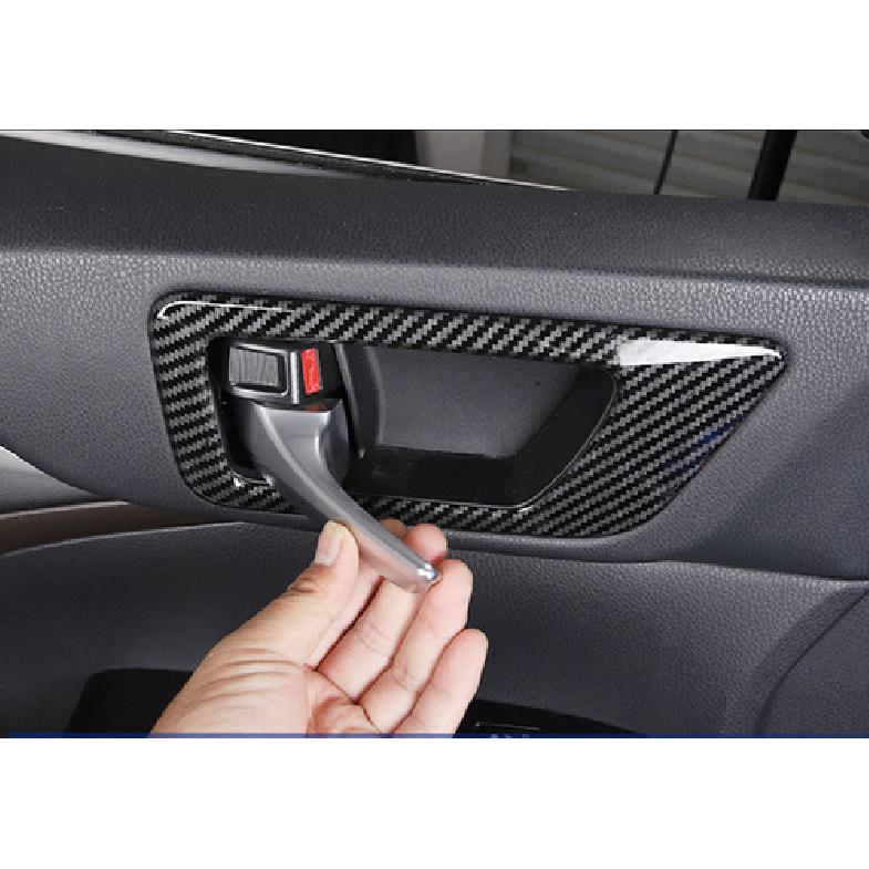 For Toyota Highlander 17- Carbon Fiber Car Door Handle Bowl Cover Trim 4PCS