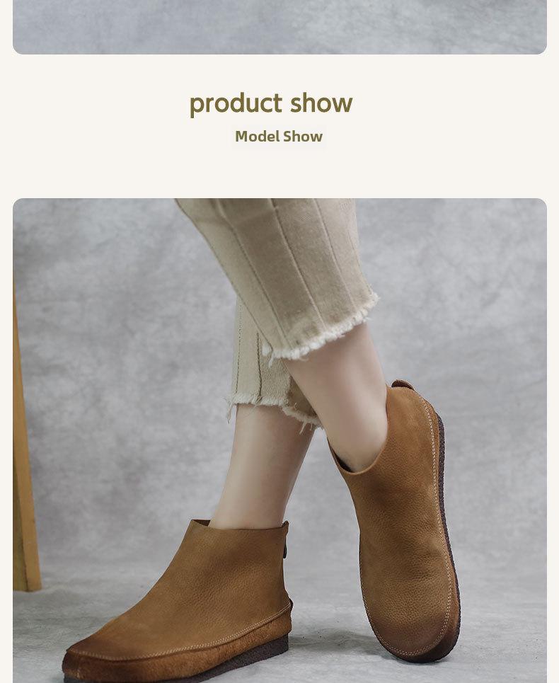 Женские короткие сапоги из натуральной европейской кожи, облегающего кроя, с принтом «трансграничный пятнистый».