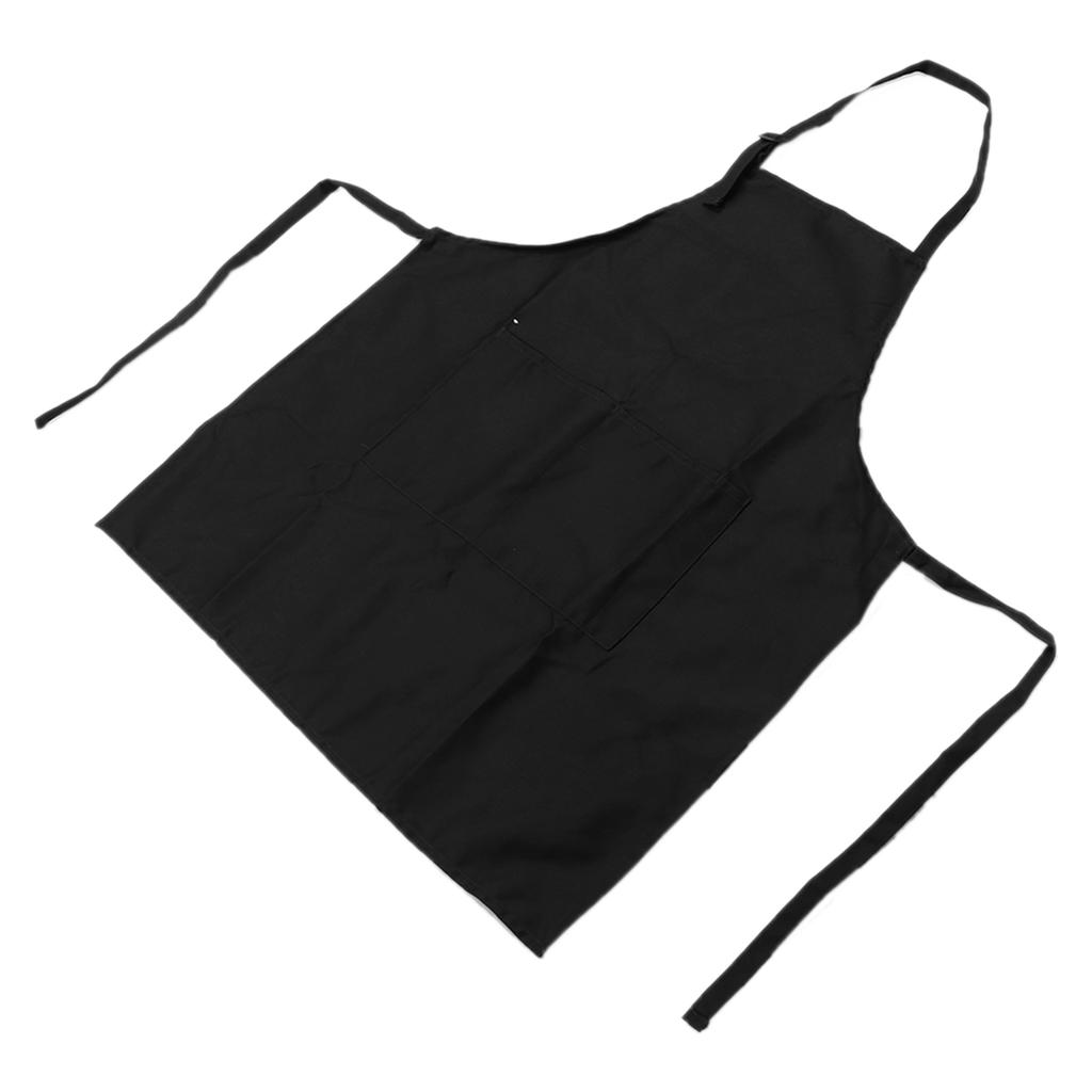 Waterproof Nail Art Apron Pure Color Apron Unisex Cooking Apron with Adjustable NeckbandBlack