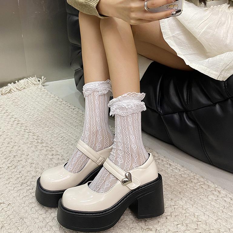 Женские туфли Мэри Джейн на толстой платформе, туфли-лодочки для вечеринок, летние 2024, новые туфли в стиле Лолиты, модные студенческие туфли JK Uniform для косплея на высоких каблуках