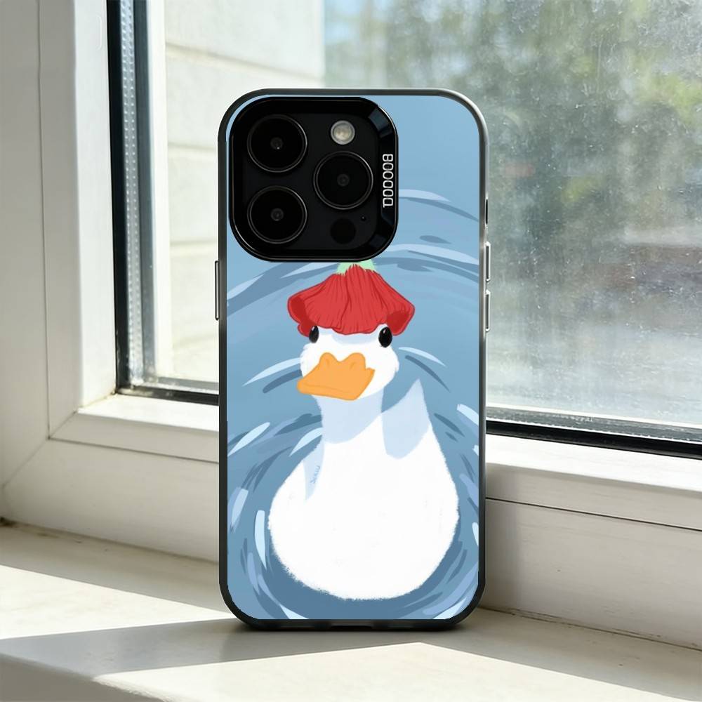 Милый Мультяшный D-Утенок Чехол для Телефона Для iPhone 17,16,15,14,13,12,11 Plus,Pro Max,XS,Красочный Серебристый Чехол для Телефона Funda Cover