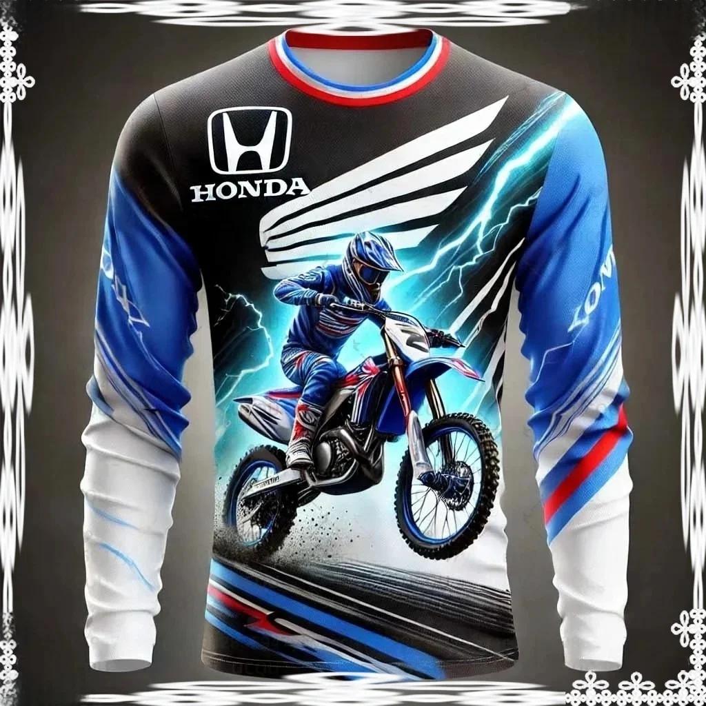 ABO2 Honda 2026 Summer New Off-Road Motorcycle Riding T-Shirt Breathable Sportswear Men and Women Riding Clothes