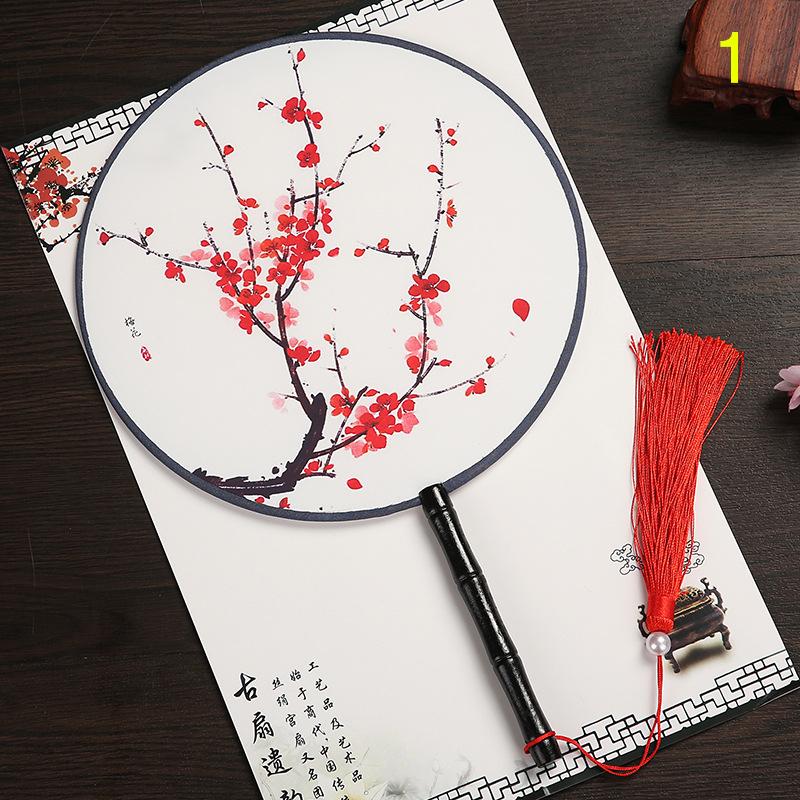 13 цветов круглый веер в китайском стиле с винтажным принтом шелковый веер свадебная вечеринка танцевальные аксессуары