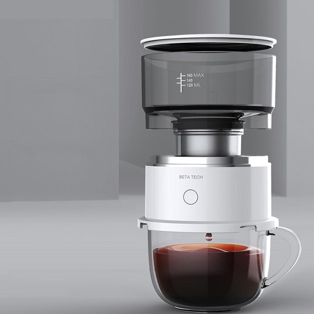 Electric Coffee Maker Portable Automatic Drip Coffee Maker 304 Stainless Steel Mini Coffee Machine for Camping Travel Office
