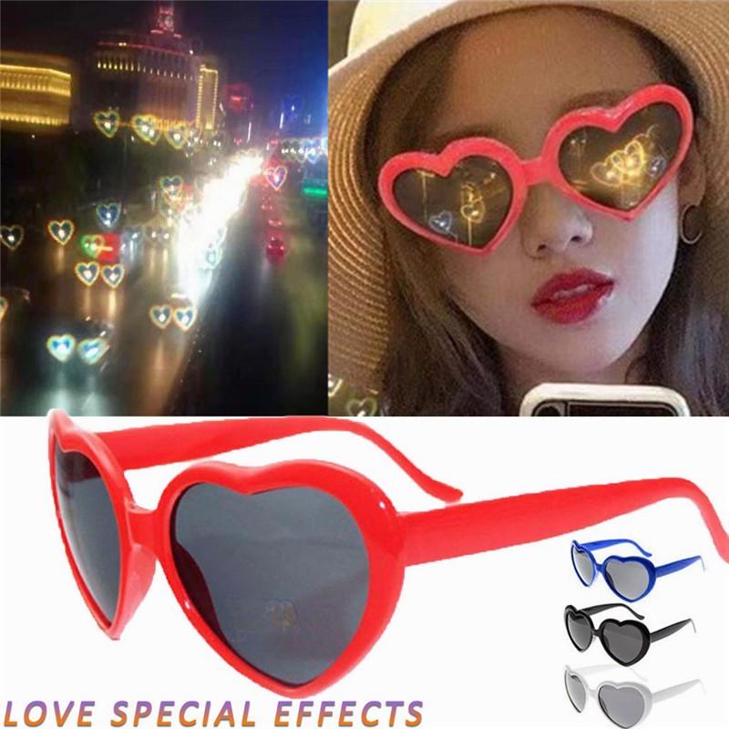 Novel Romantic Fashion Women Gift At Night Heart-shaped Special Effects Glasses Sunglasses