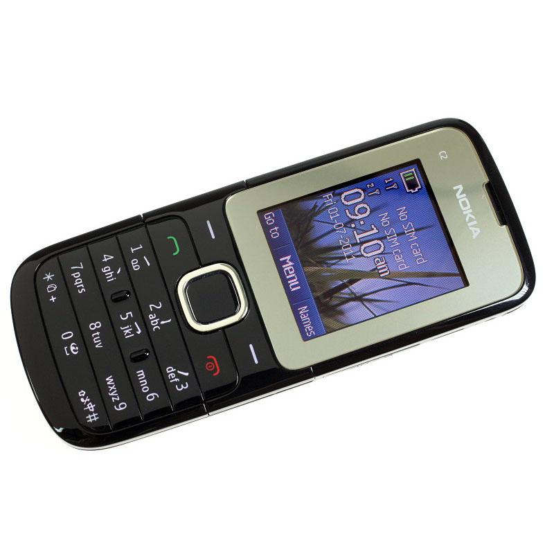 Восстановленный Оригинальный Nokia C2-00 Разблокированный Мобильный Телефон с 2 SIM