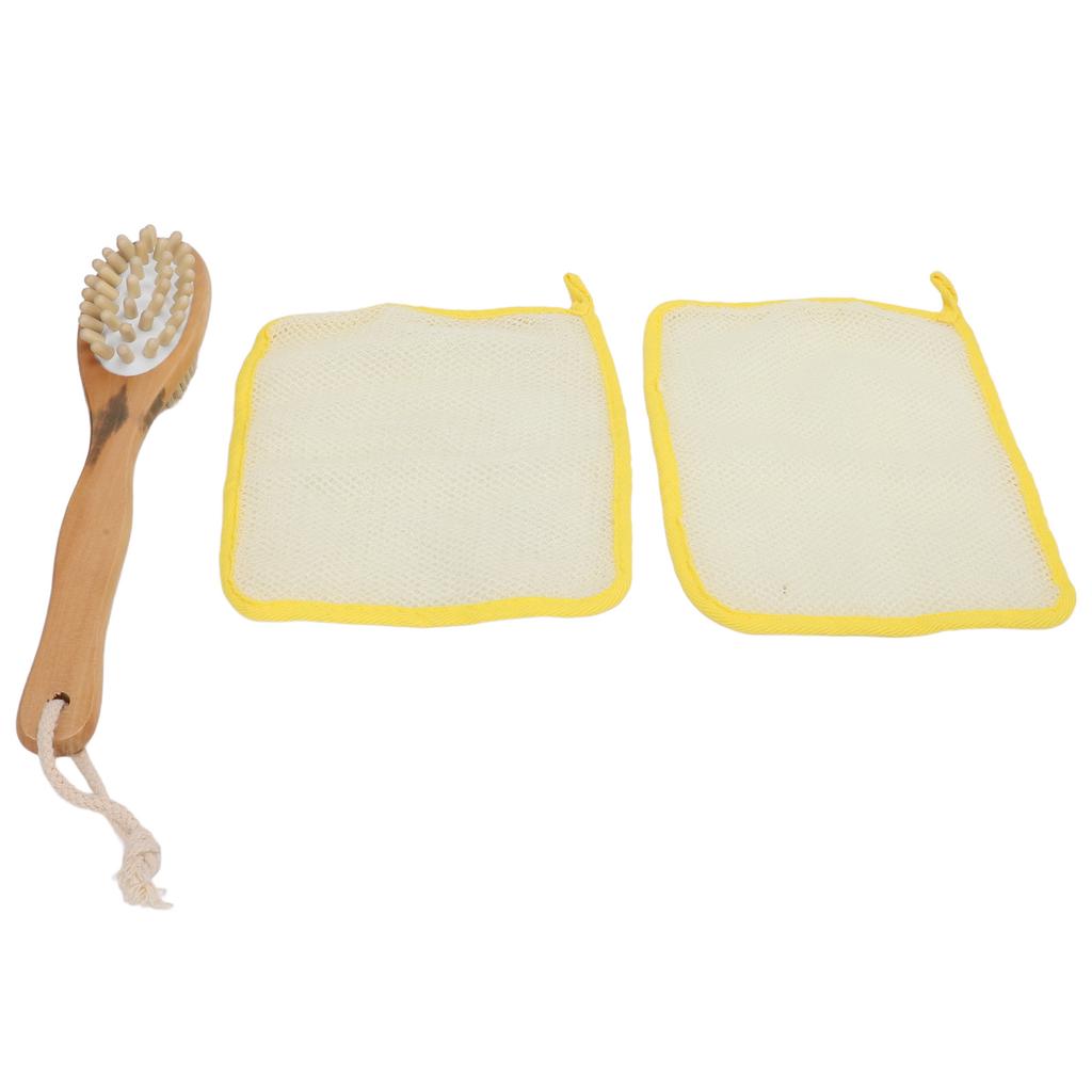 Набор из 2 отшелушивающих полотенец для душа с массажным полотенцем и двухсторонней длинной ручкой для ванны