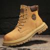 Новые удобные высокие ботинки для отдыха, нескользящие мужские ботинки для мотоциклистов со шнуровкой, замшевые кожаные ботинки для отдыха на открытом воздухе, мужские ботильоны, кроссовки