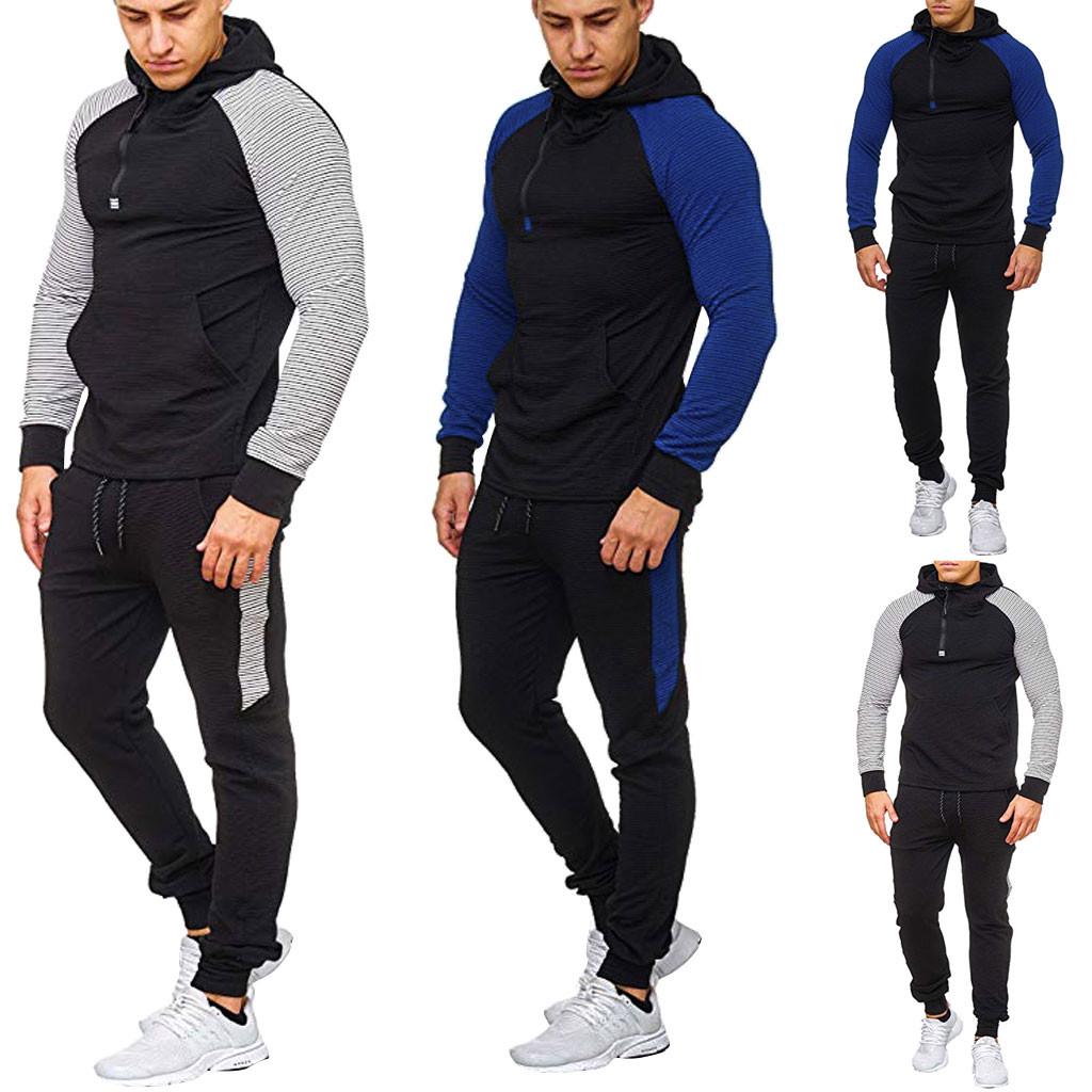 Мужской свитшот с принтом и молнией, брюки, спортивный костюм