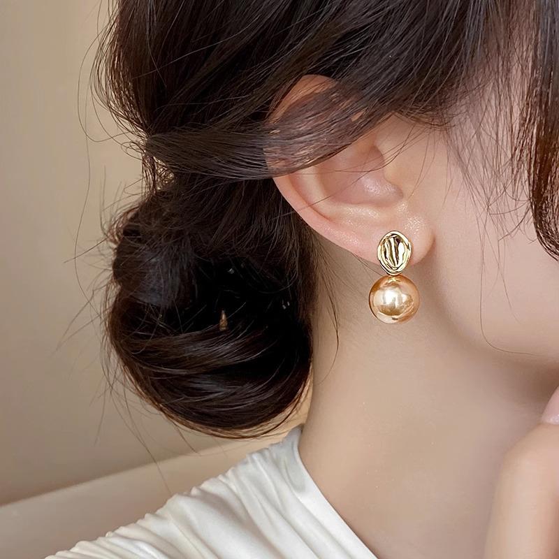 Mihmily Бренд - женские серьги с жемчугом цвета шампанского, ретро-французский стиль.