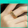 Vintage Inspired Ancient Gold Floral Pattern Adjustable Cross Ring For Women