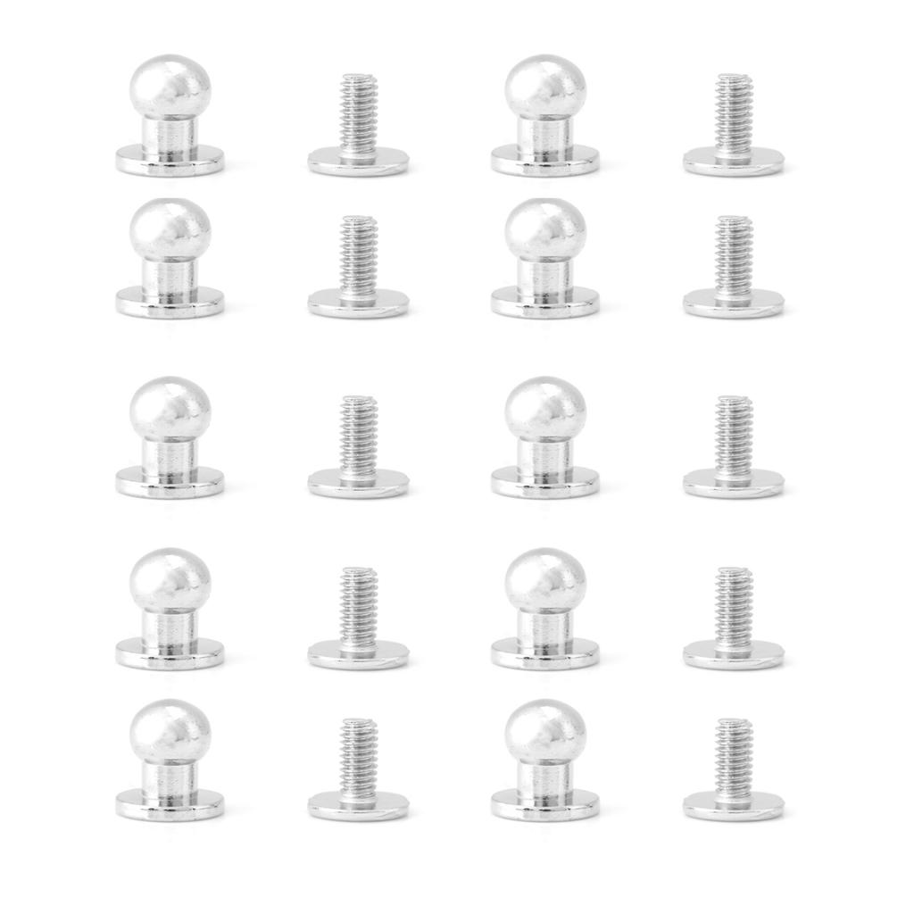 20pcs Round Head Solid Copper Nail Rivet Button DIY Leather Accessories(8*6mm silver)
