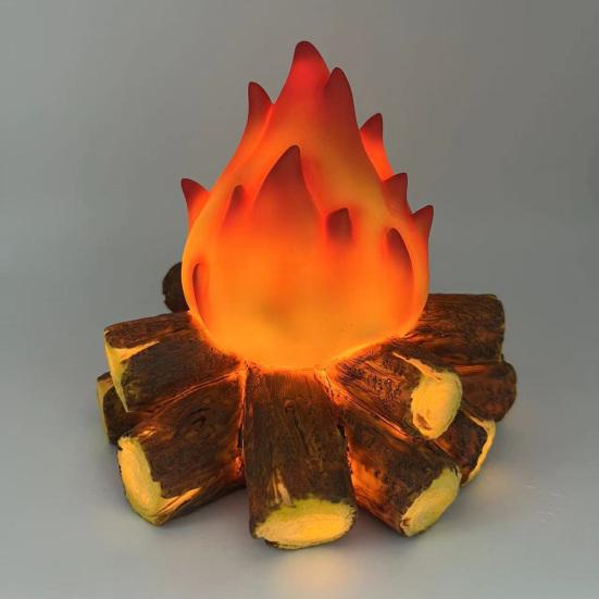 Светодиодный светильник с эффектом мерцающего пламени, портативный ночник, имитирующий костер, с регулируемой яркостью, рождественские настольные украшения для камина