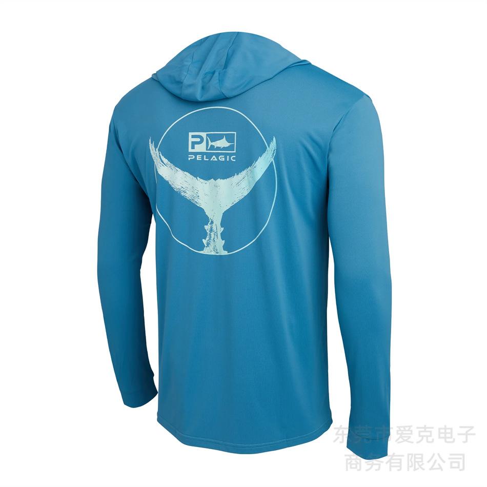 Pelagic Hooded Fishing Suit Men's Summer Sunscreen Quick-Drying Fishing Shirt Outdoor Sportswear Breathable Top