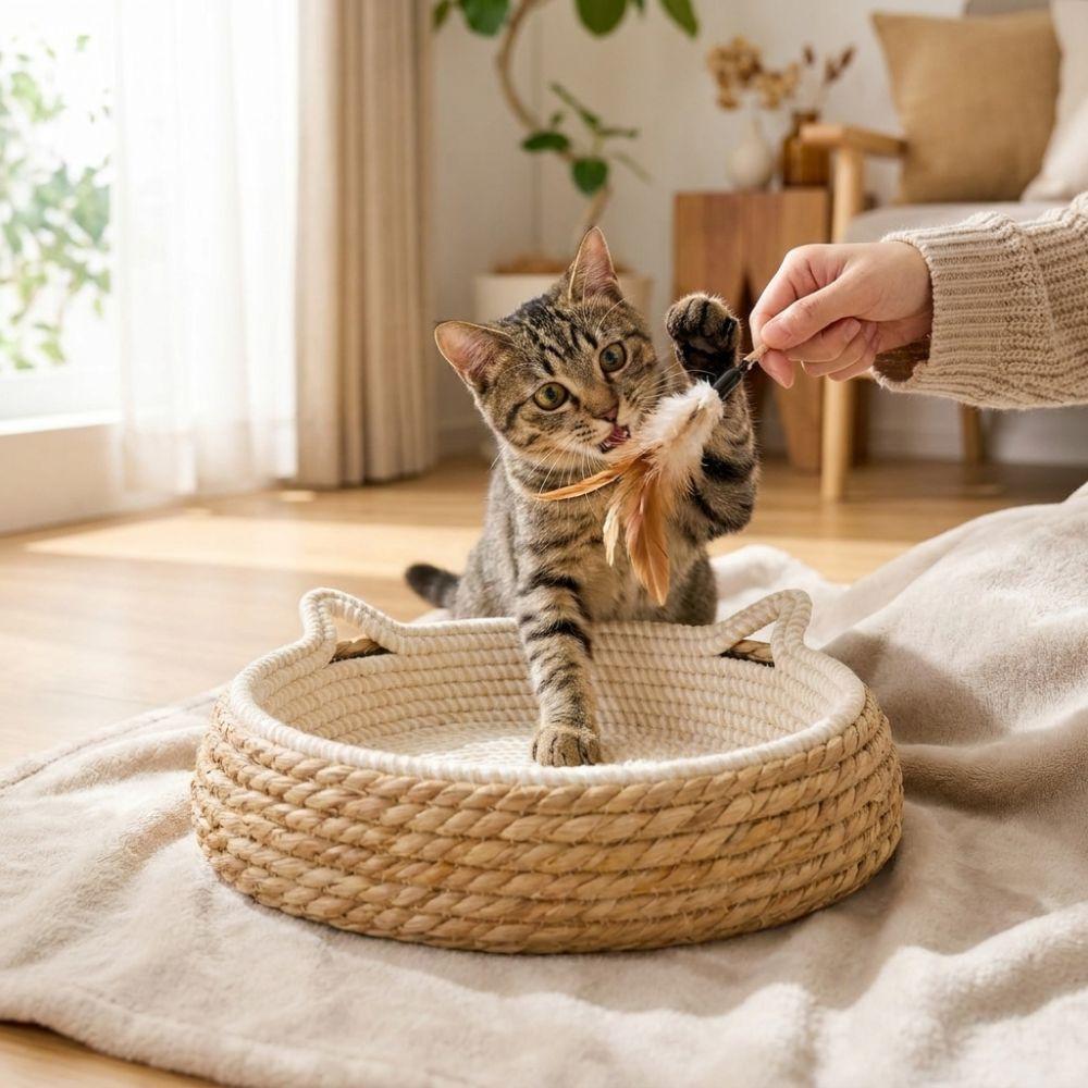 Cotton Rope Cat Scratching Board Round Dog Sleeping Bed Large Woven Cat Bed Pet Supplies
