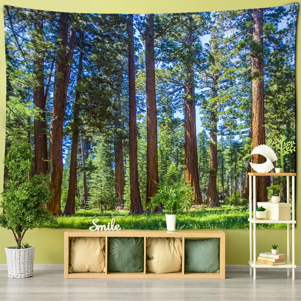 Снежная гора лес картина маслом гобелен настенный гобелен хиппи богемный психоделический тапиз комната гостиная декор