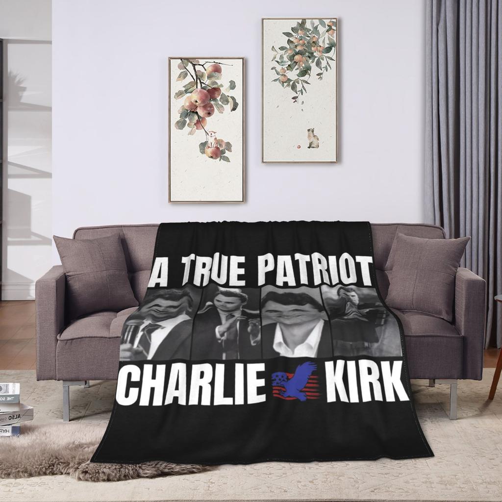 Official In Loving Memory of Charlie Kirk Blanket Velvet Summer Multifunction Warm Throw Blankets Home Office Bedding Throws