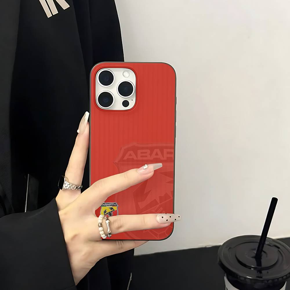 A-Abarth LOGO Soft Corrugated Transparent Phone Case For IPhone 17 15 16 11 12 13 14 Pro Max Plus Pro