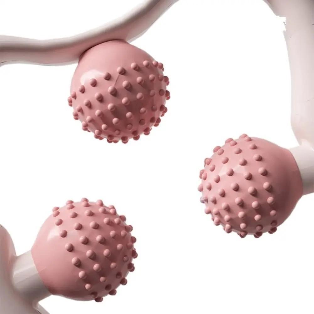 Vibration Cervical Massage Instrument Triple Balls Extended Handle Neck Massager Roller Ergonomic Three-level Adjustment