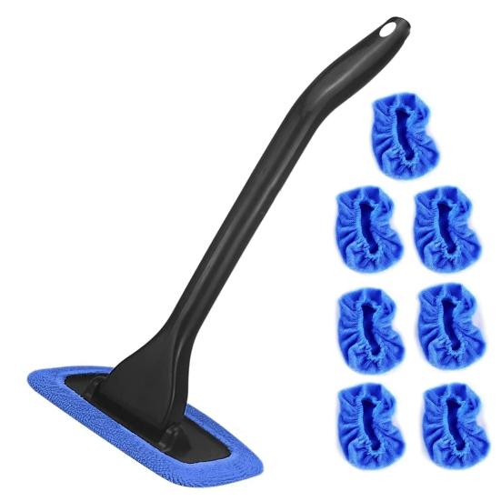 Инструмент для очистки лобового стекла 16-дюймовый длинный стержень стеклоочистителя с 8 сменными тканевыми накладками очиститель автомобильных стекол грязная щетка для мытья автомобилей грузовиков автофургонов