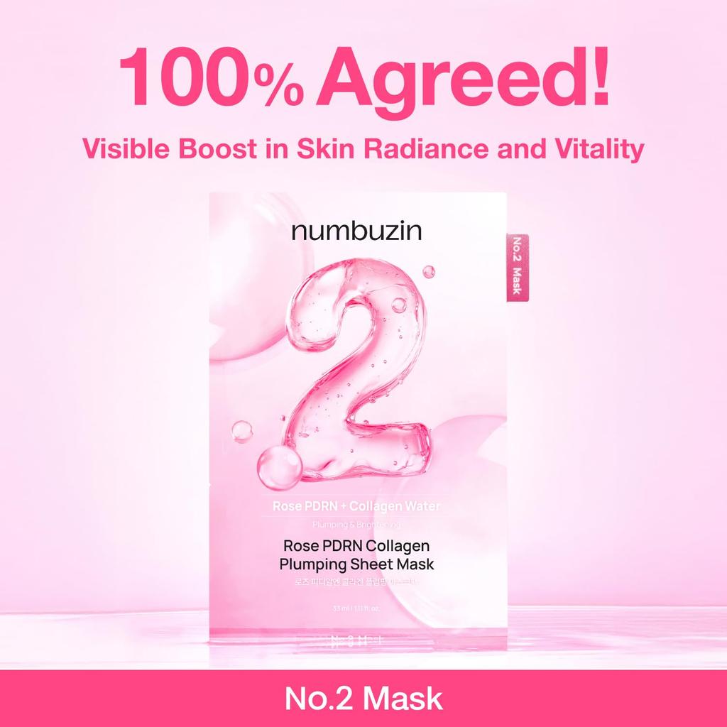 NUMBUZIN No.2 Rose PDRN Collagen Plumping Sheet Mask