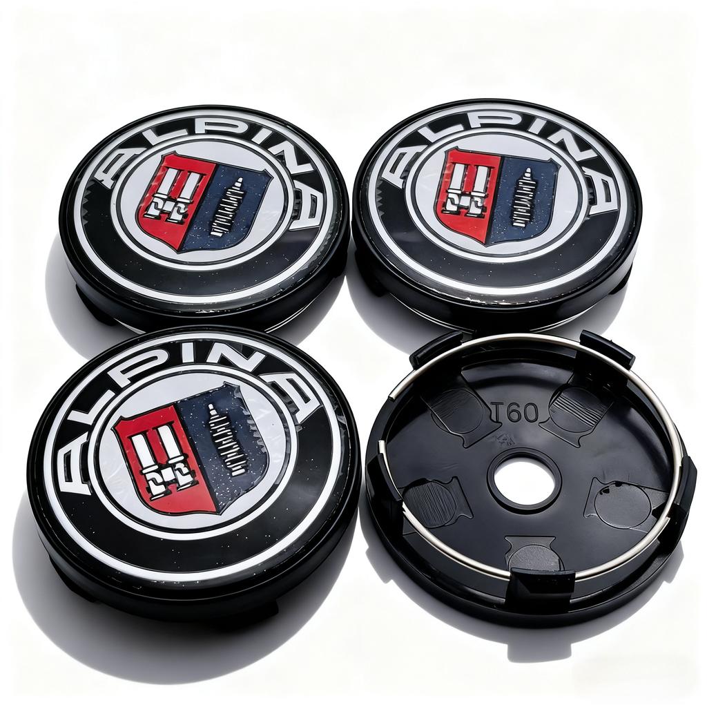 4pcs Alpina Logo Emblem Car Wheel Center Caps 60MM 56MM Wheel Hub Cap Alpinas Badge Rim Hubcaps Cover Replace Car Accessories