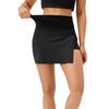 Women's Solid Color Side Slit Bilayer Quick Drying High Waisted Skirt Pants
