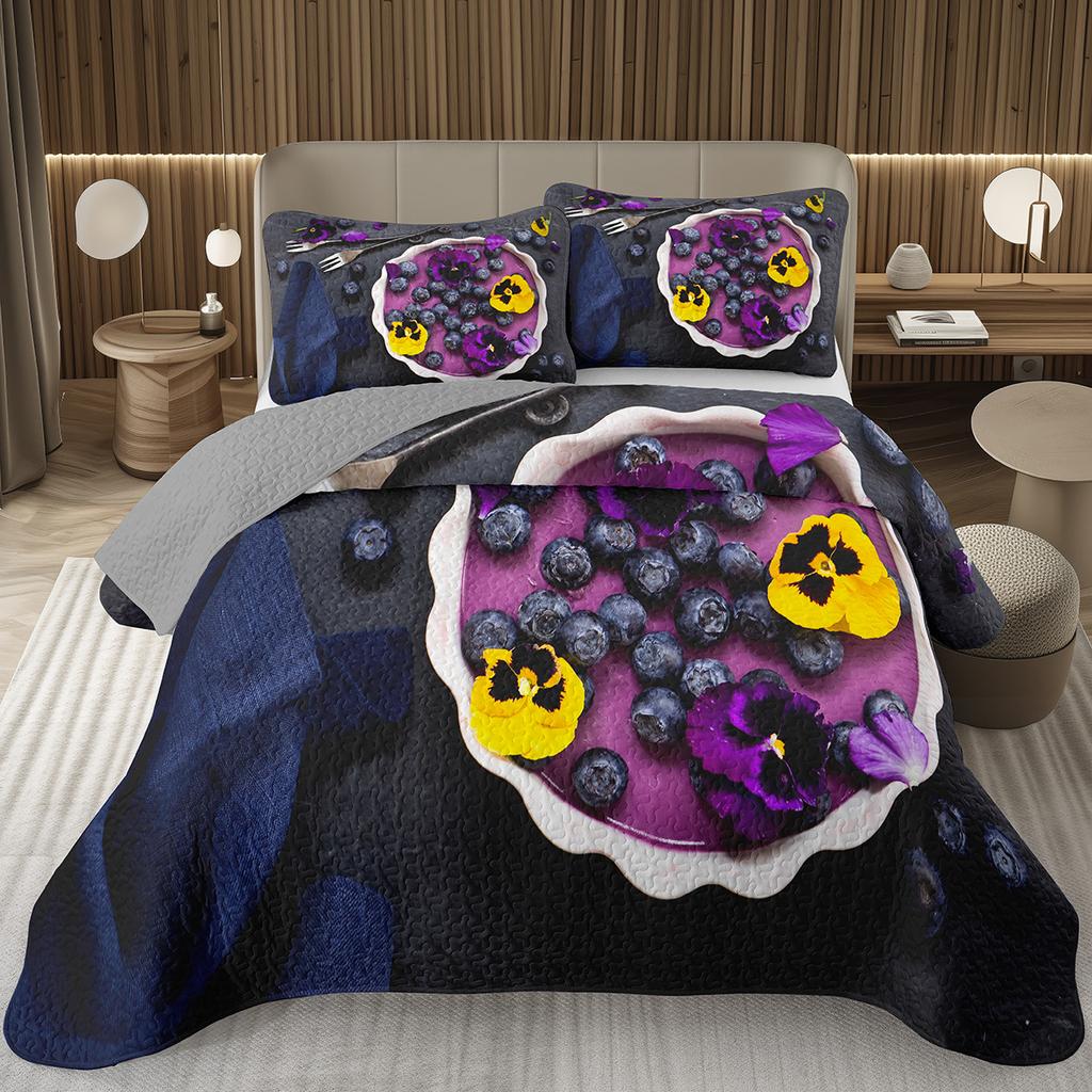Покрывало с черникой размера кинг, твин, Гавайское летнее тропическое фруктовое покрывало для декора комнаты мальчика/девочки, Двустороннее стеганое постельное белье