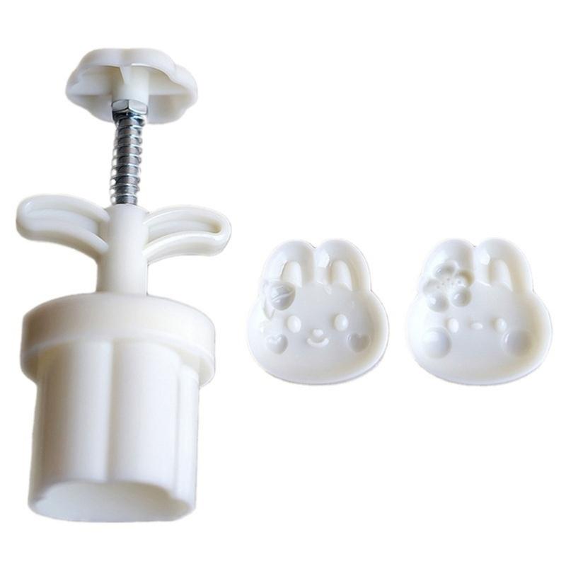 Flower Rabbit Mooncake Mold Mid-Autumn Festival Cake Biscuits DIY Baking Mold Mid-autumn Festival Rabbit Hand Press Mold