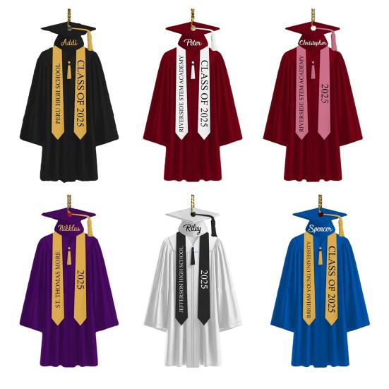 2D персонализированные украшения на выпускной класс 2025 года, подвесное украшение на выпускной с именем на год, акриловый сувенир на память о выпуске средней школы, колледжа, подарок