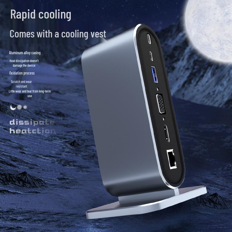 Умная док-станция 12-в-1 USB-C для ноутбуков Apple с HDTV, VGA и расширителем PD