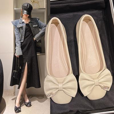 Весенние новые туфли Мэри Джейн с квадратным носком, темпераментные одинарные туфли, женские туфли с бантами для повседневной носки и работы