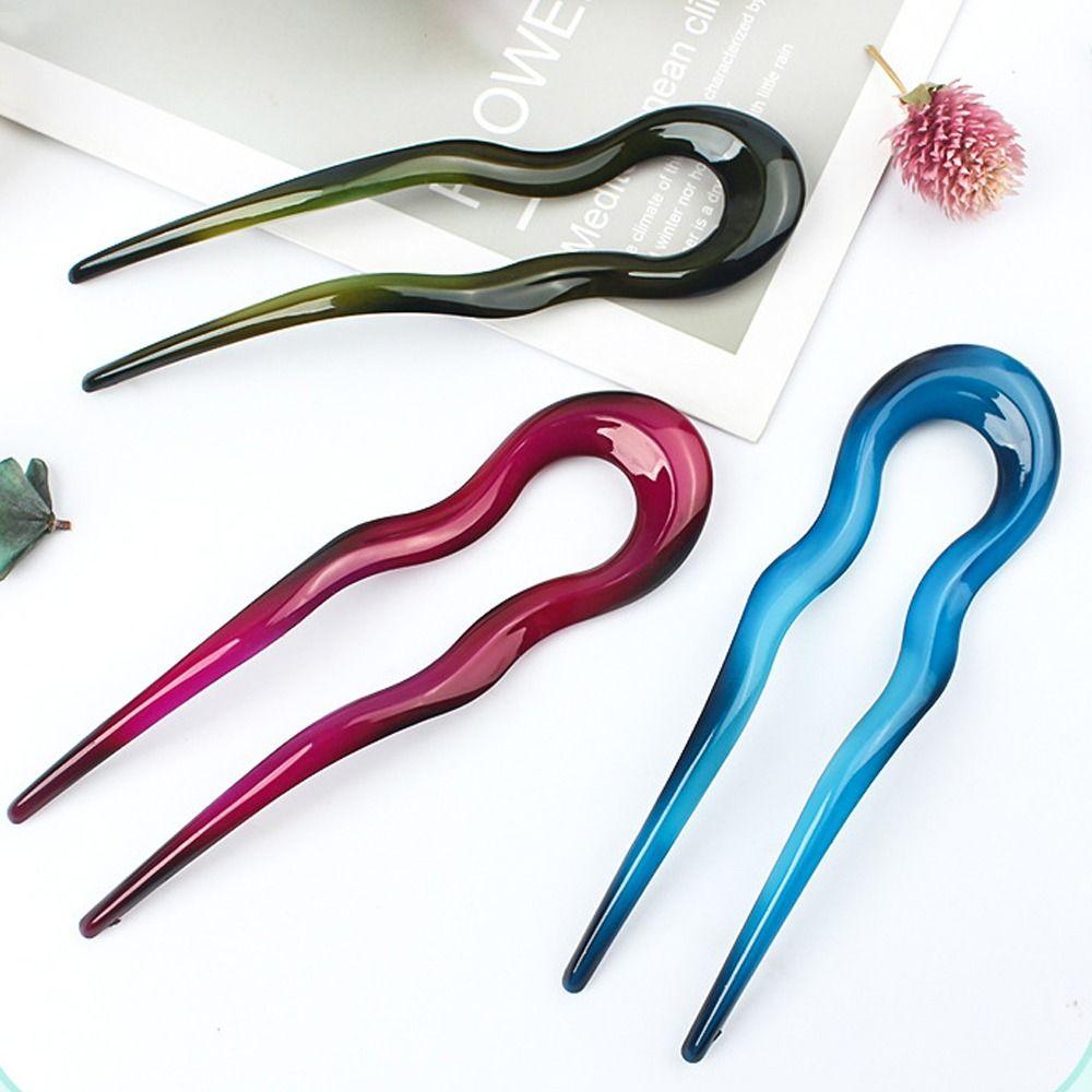 Ацетатная вилка для волос геометрический дизайн палочки для волос элегантная шпилька для женщин девочек